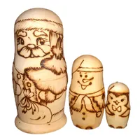 Woodburn Christmas Russian Dolls 9cm (Set Of 3)