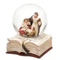 6.5cm Holy Family On Bible Snow Globe