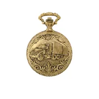 48mm Gold Mens Pocket Watch With Truck By CLASSIQUE (Roman)