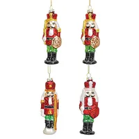 12cm Glass Nutcracker Hanging Decoration (Set Of 2)- Assorted Designs