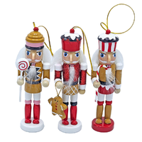 13cm Wooden Gingerbread Nutcracker Hanging Decoration- Assorted Designs