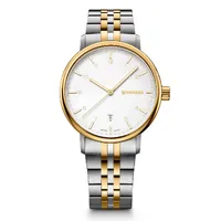 40mm Urban Classic Mens Swiss Quartz Watch With White Dial & Two-Tone Band By WENGER