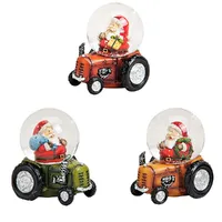 7cm Santa On Tractor Snow Globe- Assorted Options