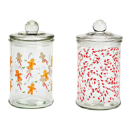 15cm Christmas Glass Storage Jar - Assorted Designs