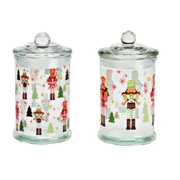 15cm Christmas Nutcracker Glass Storage Jar - Assorted Designs