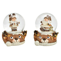 6cm Teddy Bear & Santa Claus Snow Globe- Assorted Designs