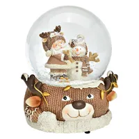 15cm Musical Teddy Bear Snow Globe