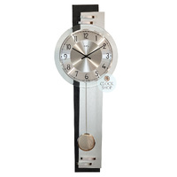 65cm Black & Silver Pendulum Wall Clock With Round Dial By AMS image