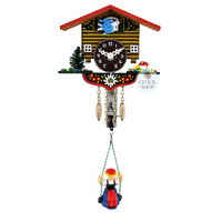Swiss House Mechanical Chalet Clock With Swinging Doll 10cm By TRENKLE image
