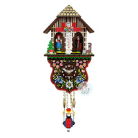 Swiss Weather House Battery Chalet Kuckulino With Swinging Doll 20cm By TRENKLE