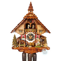 Sweethearts 8 Day Mechanical Chalet Cuckoo Clock With Dancers 48cm By HÖNES image