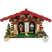 12cm Chalet Weather House With Deer & Water Trough By TRENKLE image