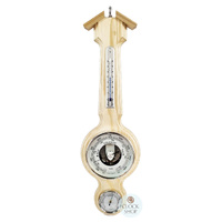 55cm Ash Traditional Weather Station With Barometer, Thermometer & Hygrometer By FISCHER image