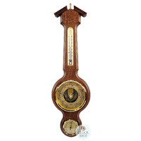 55cm Walnut Traditional Weather Station With Barometer, Thermometer & Hygrometer By FISCHER  image