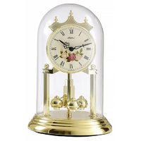 23cm Gold Anniversary Clock With Floral Dial By HALLER image