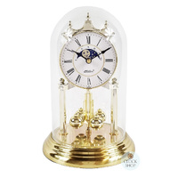 23cm Gold Anniversary Clock With White Dial & Moon Phase By HALLER image