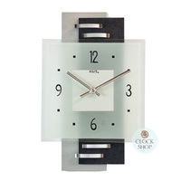 36cm Two-tone Black and Silver Wall Clock With Square Dial By AMS image