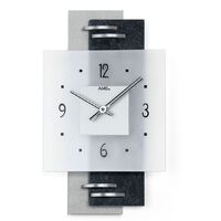 36cm Two-tone Black and Silver Wall Clock With Square Dial By AMS image