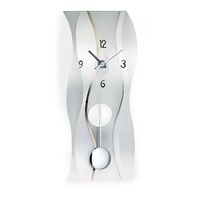 60cm Silver & Curved Glass Pendulum Wall Clock By AMS image