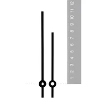 Black Straight Euroshaft Quartz Hands (108mm & 78mm) 