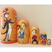 CAT IN THE HAT NESTING DOLLS ORANGE SMALL 5 SET 11CM