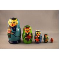 Tin Solider With Bear Russian Nesting Dolls Small 5 Set 11cm
