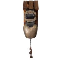 Door Bell On Leather Strap With Wooden House