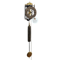 60cm Black & Brass Mechanical Skeleton Wall Clock With Bell Strike By AMS  image