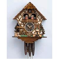 Chalet 1 Day Beer Drinkers With Water Wheel 32cm Cuckoo Clock By HÖNES