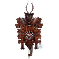 5 Leaf & Deer 1/4 Hour 1 Day Mechanical Carved Cuckoo Clock 28cm By TRENKLE image