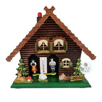 18cm Chalet Weather House with Deer & Fence By TRENKLE image