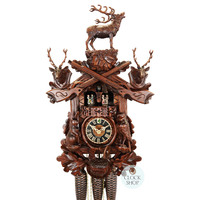 Before The Hunt 8 Day Mechanical Carved Cuckoo Clock With Deer 52cm By HÖNES image