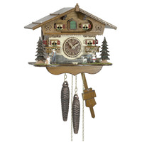 Heidi House 1 Day Mechanical Chalet Cuckoo Clock With Goat & Dog 27cm By TRENKLE image