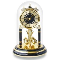 23cm Black & Brass Anniversary Clock By HALLER image