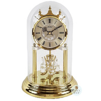 23cm Gold Anniversary Clock With Crystal Swans & Gold Dial By HALLER image