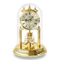 23cm Gold Anniversary Clock With Crystal Swans & Gold Dial By HALLER image