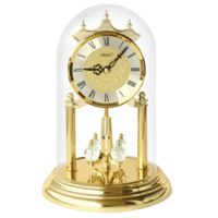 23cm Gold Anniversary Clock With Gold Dial & Crystal Pendulum By HALLER image