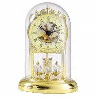 16cm Gold Anniversary Clock With Victorian Era Painting By HALLER image