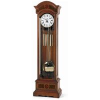 Contemporary Walnut Grandfather Clock With Triple Chime And Wood Inlay By AMS