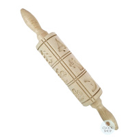 Springerle Rolling Pin- 12 Designs (Christmas A) image