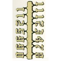 Gold Old English Numerals 15mm image