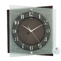 31cm Grey & Silver Silent Square Wall Clock By AMS image