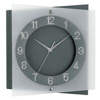 31cm Grey & Silver Silent Square Wall Clock By AMS image