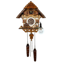 Wood Chopper & Water Wheel Battery Chalet Cuckoo Clock 34cm By TRENKLE image