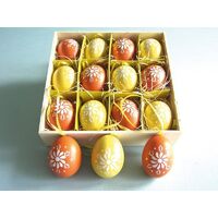 Easter - Egg Yellow/Orange Hand Painted 6cm