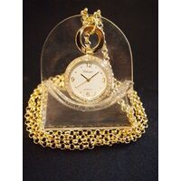 Pendant - Classique - Gold Plated Open Face St/Steel Stone Set
