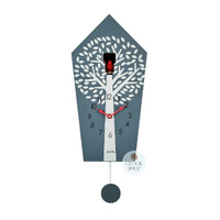 Grey & White Modern Battery Cuckoo Clock 39cm By AMS image