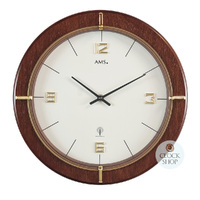 29cm Walnut Round Wall Clock By AMS image
