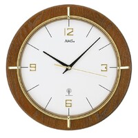29cm Walnut Round Wall Clock By AMS image