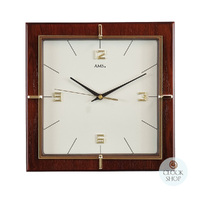 29cm Walnut Square Wall Clock By AMS image